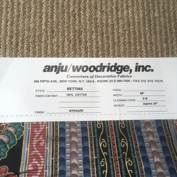 Wyngard Decorative Fabric. Floral and Stripes. - Picture 9 of 9